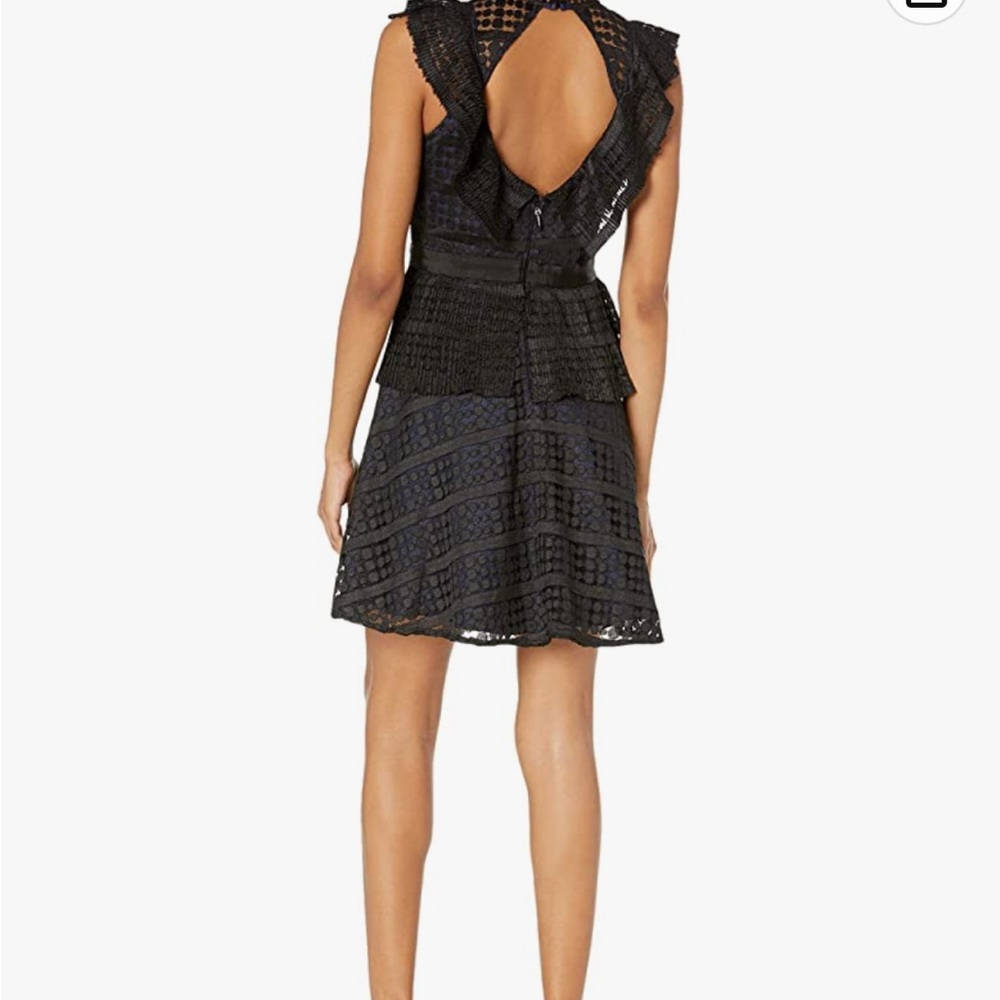 Adelyn Rae Women's Maeve Woven Lace Fit and Flare, Black, M - Picture 2 of 5